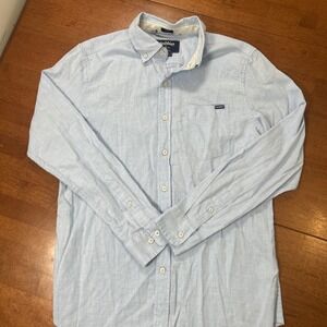 Chubbies Button Down Shirt Men's Size Small Friday Blue Long Sleeve